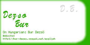 dezso bur business card